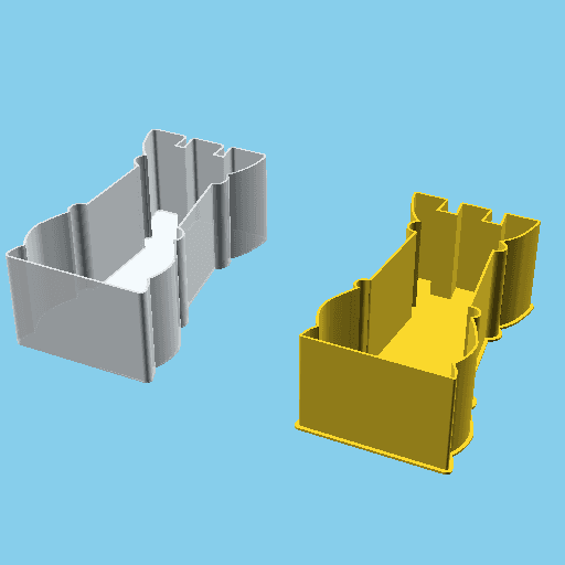 Chess Rook piece, nestable box (v1) 3d model