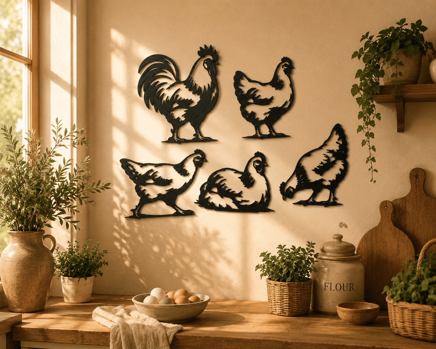 Chicken Family Wall Art Set.3mf 3d model