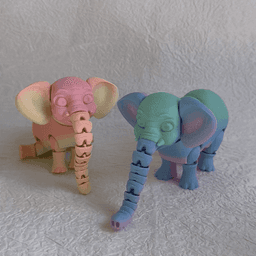 Cute Articulated Elephant 3d model