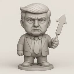 Trump-Inspired Business Meme Figure – Funny 3D Printable STL with Up Arrow 3d model