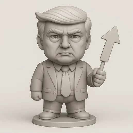Trump-Inspired Business Meme Figure – Funny 3D Printable STL with Up Arrow 3d model