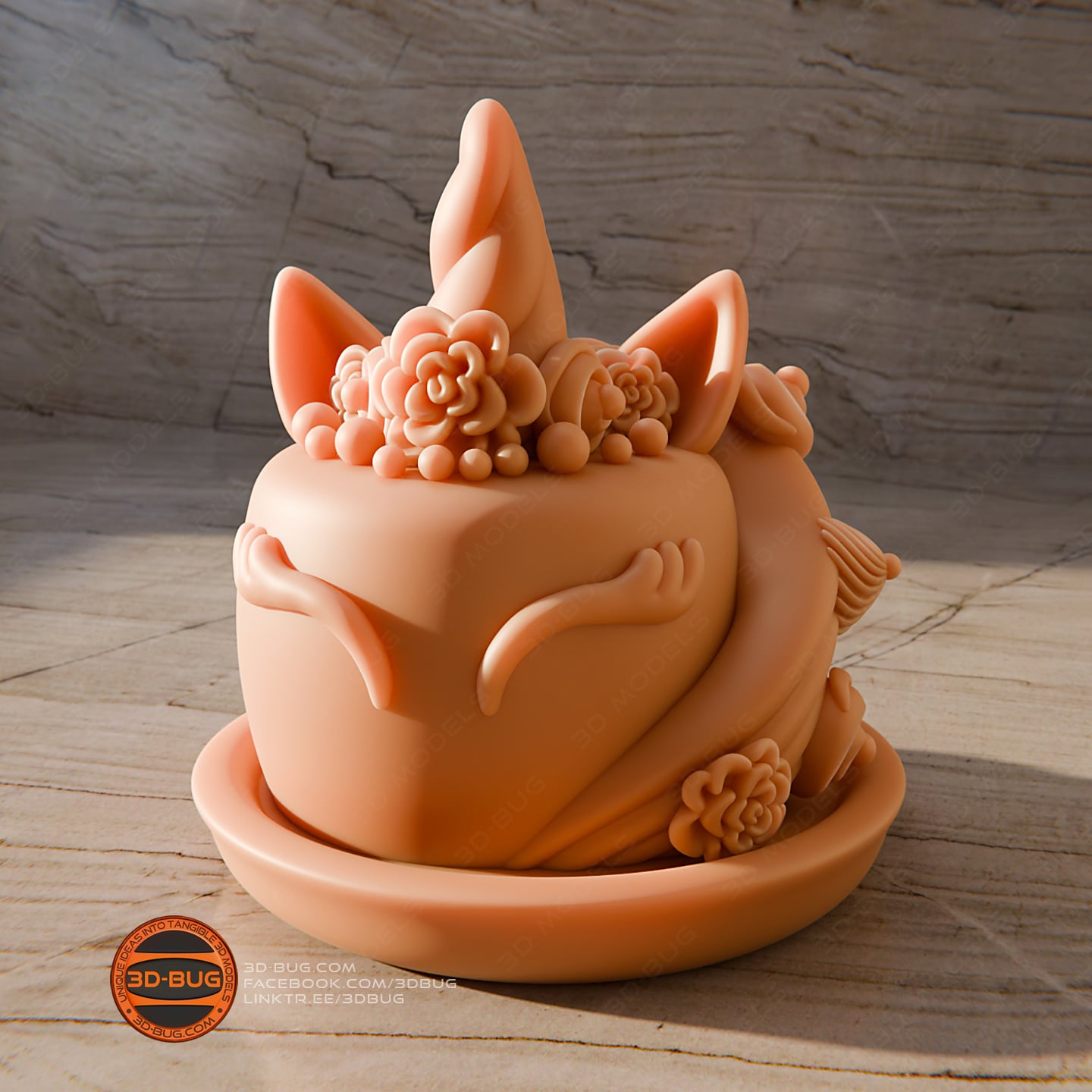 Cake in unicorn style 3d model
