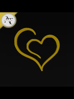 Simple Heart Symbol - 2D Art 3d model