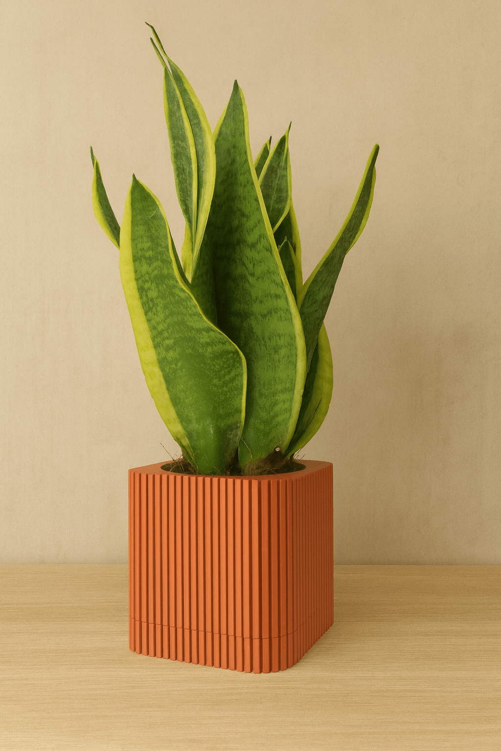 CANETH 2.0. Modern Ribbed Planter – Minimalist 3D Printed Vase 3d model