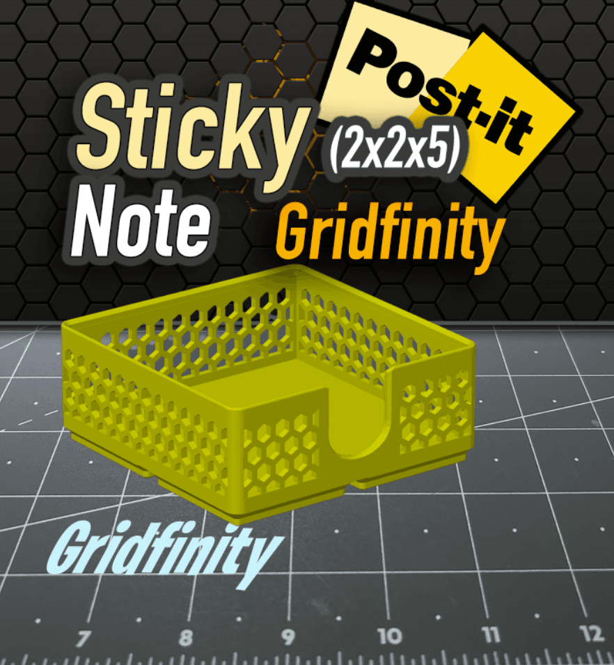 Hex Sticky Note Gridfinity 2x2x5 3d model
