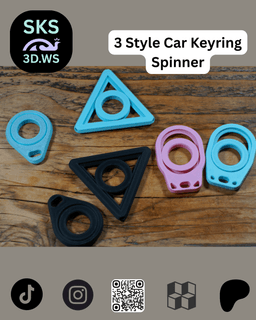 Keyring Car Fidget Spinner 3 Styles Free Model 3d model