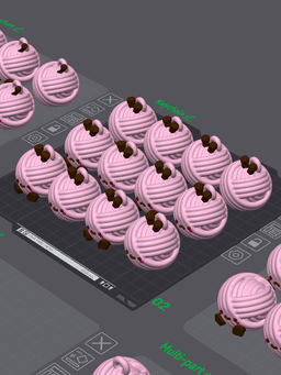 Cute Articulated & Clicker Yarn Ball | No AMS | Print-in-place | Support-free 3d model