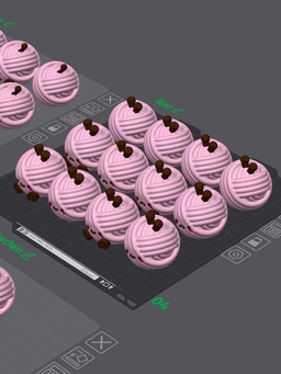Cute Articulated & Clicker Yarn Ball | No AMS | Print-in-place | Support-free 3d model