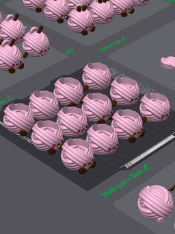Cute Articulated & Clicker Yarn Ball | No AMS | Print-in-place | Support-free 3d model