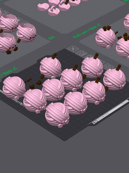 Cute Articulated & Clicker Yarn Ball | No AMS | Print-in-place | Support-free 3d model