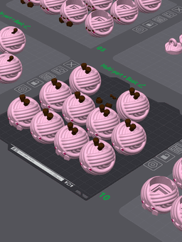Cute Articulated & Clicker Yarn Ball | No AMS | Print-in-place | Support-free 3d model