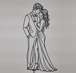 Romantic Couple Silhouette 2D Wall Art.stl 3d model