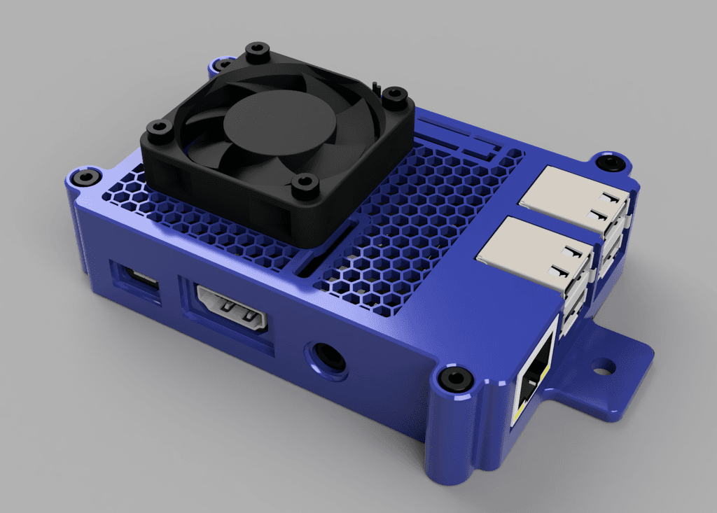 40mm Fan Top case for  "Raspberry Pi 3B+ Case" by mkellsy 3d model