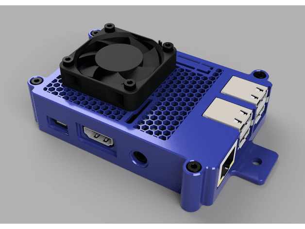 40mm Fan Top case for  "Raspberry Pi 3B+ Case" by mkellsy 3d model