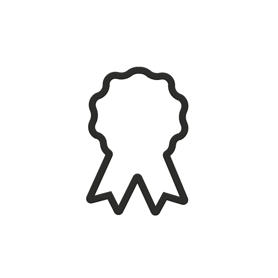 Award Ribbon Cookie Cutter STL File - 4 inches 3d model