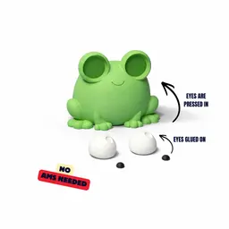 CUTE FROG WITH ROTATING EYES (NO AMS) / CUTE GROG SCULPTURE / BUDDY / FROGS / SHLEFDECOR 3d model