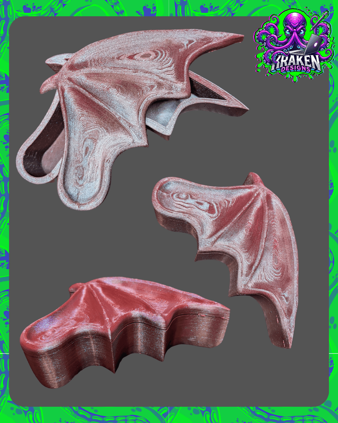 Bat wing Storage Trinket 3d model