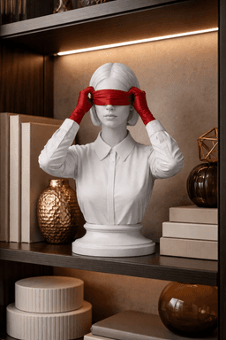 Red Blindfold Woman Bust STL – Modern Mystery Sculpture for 3D Printing 3d model