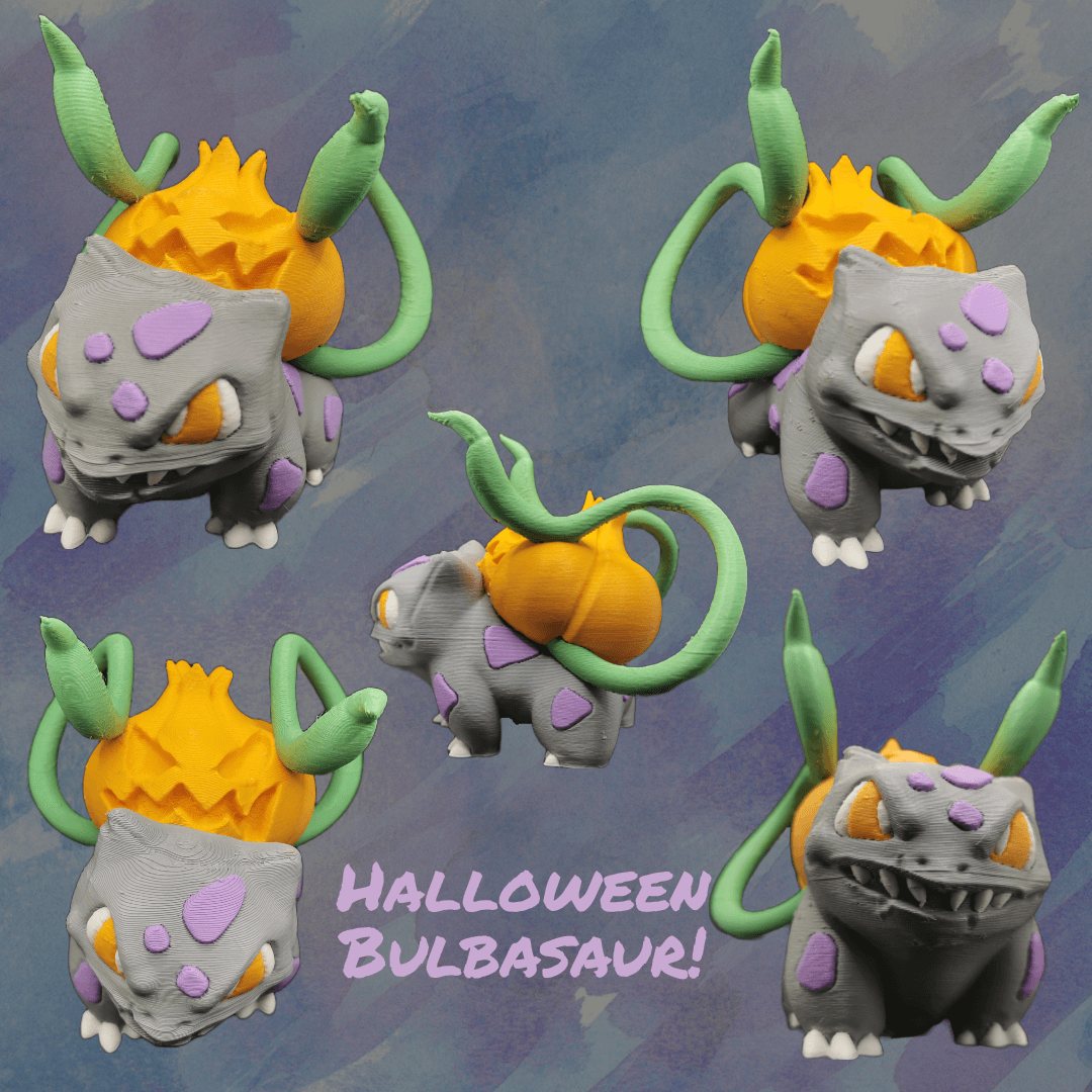 Bulbasaw - halloween - Pokemon - Fan art - Nice model! Printed with Polymaker PolyTerra filaments - 3d model