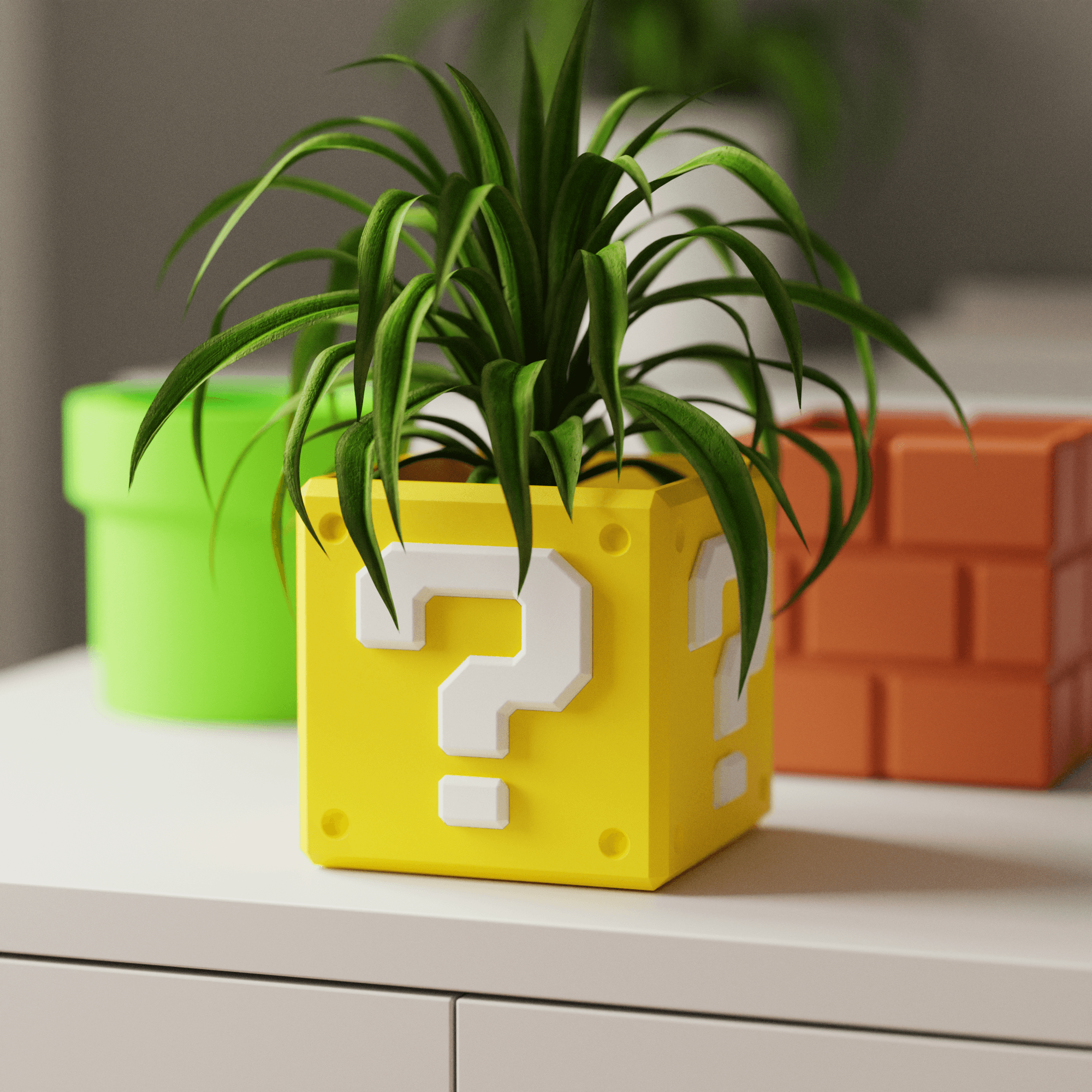 RETRO BLOCK Collection - Planter Set 3d model
