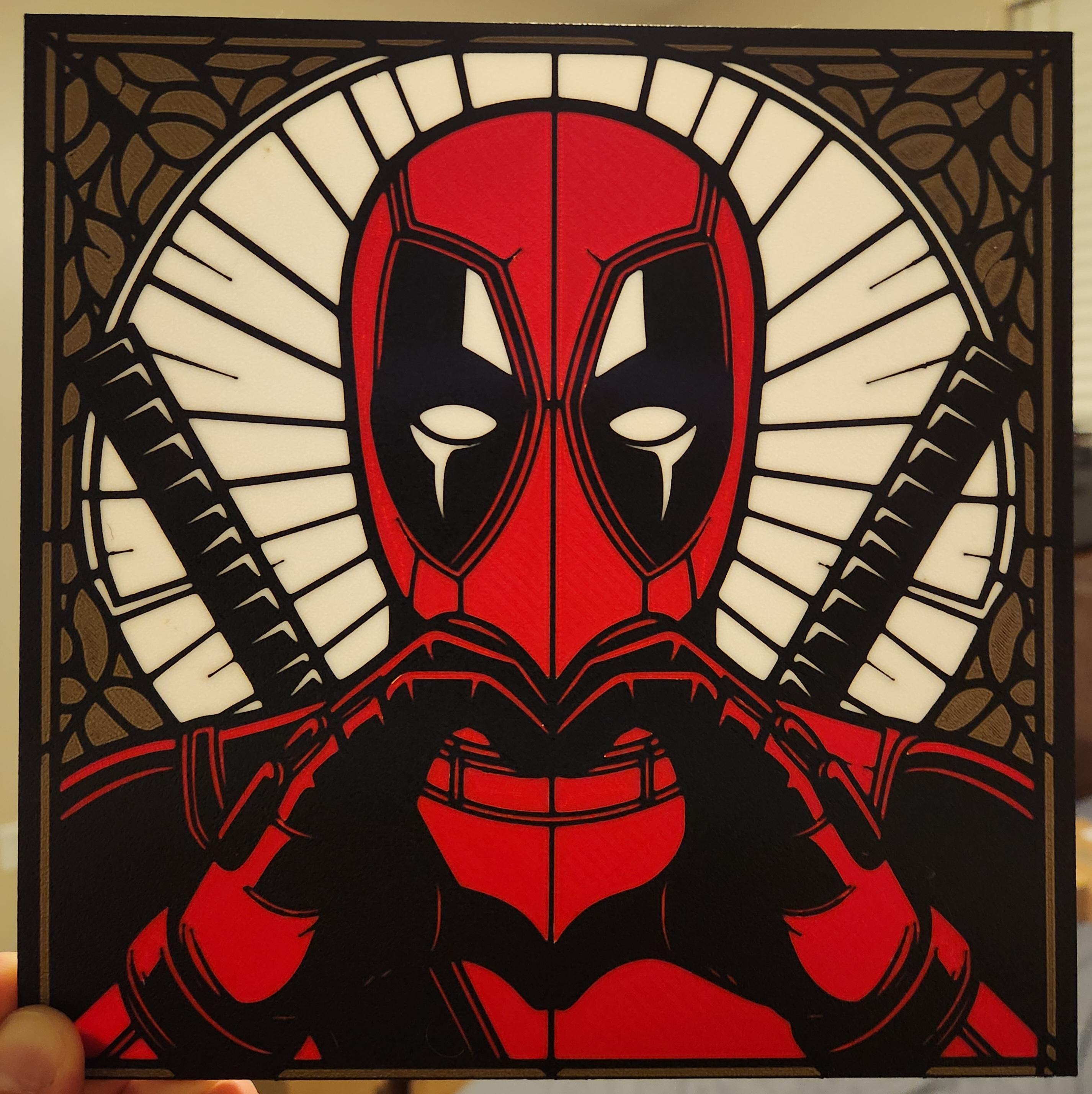 Deadpool Stained Glass 3d model