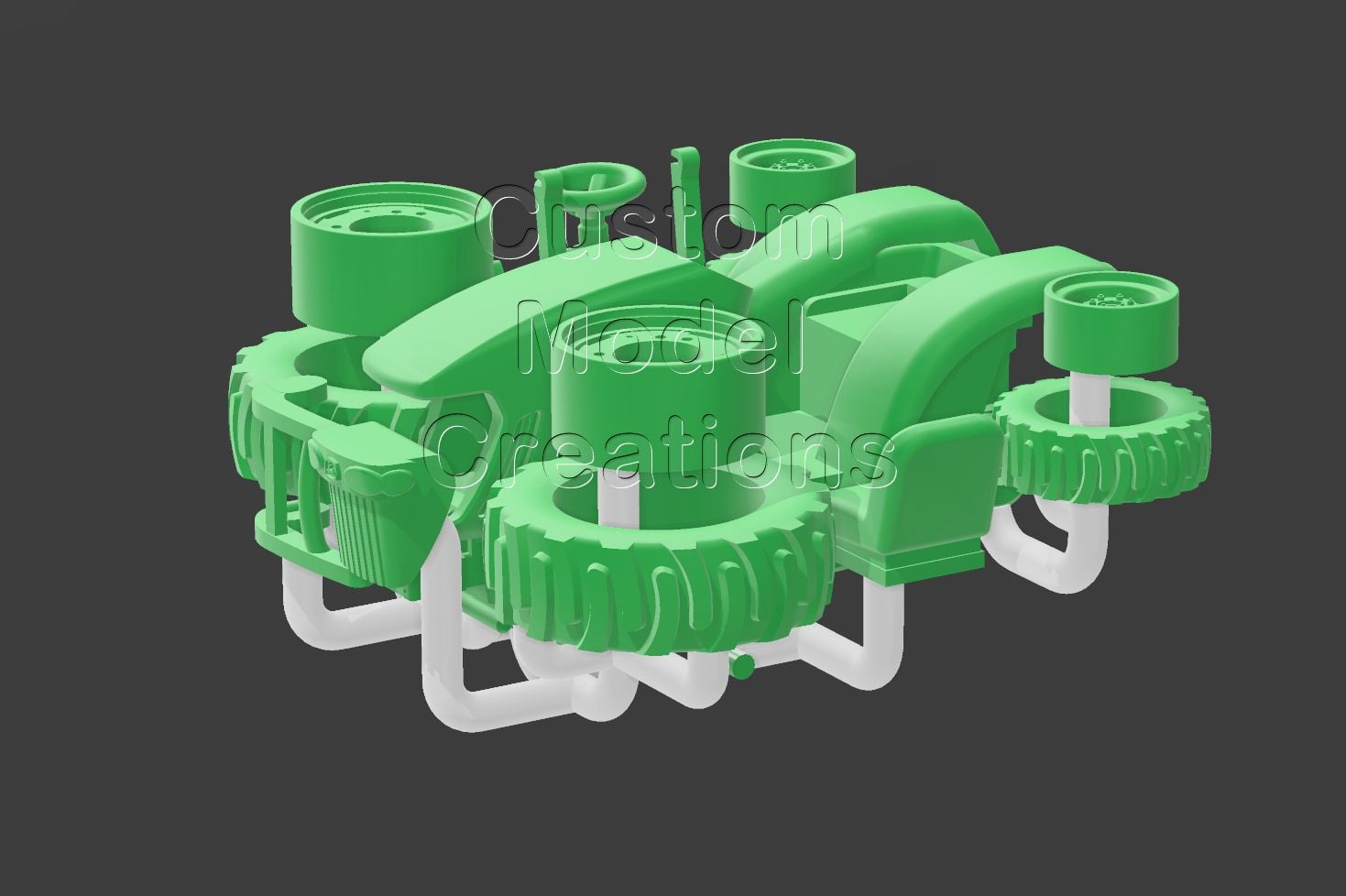 John Deere 3720 Tractor Kit Chassis 1/87 3d model