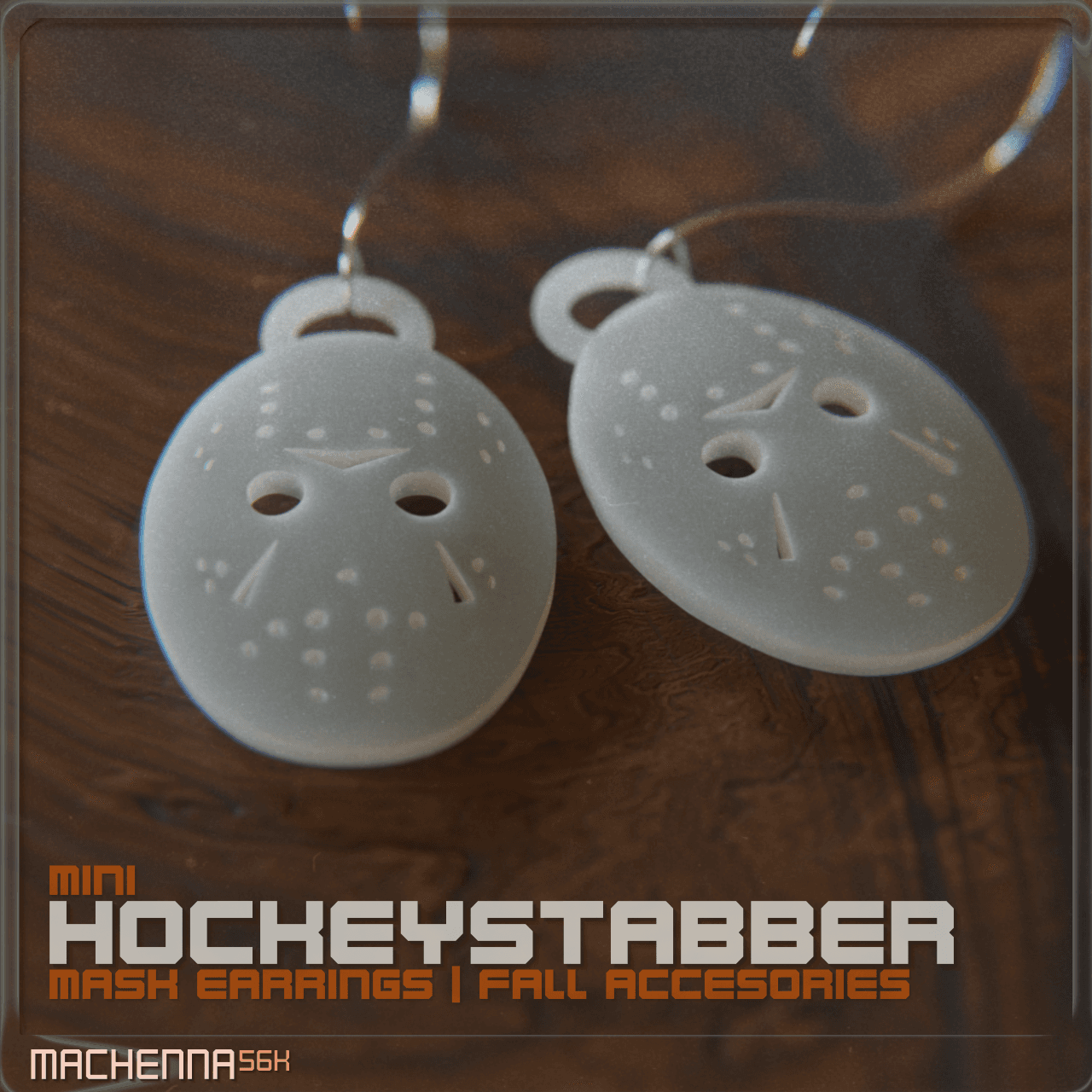 Mini Hockeystabber Mask Earrings 3d model