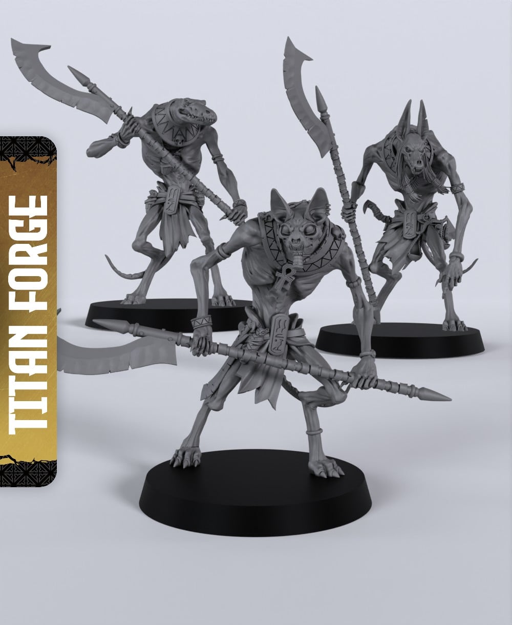 Shabtis - With Free Dragon - 5e DnD Inspired for RPG and Wargamers 3d model