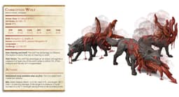 Corrupted Wolf - The Mists of Change - PRESUPPORTED - Illustrated and Stats - 32mm scale 3d model