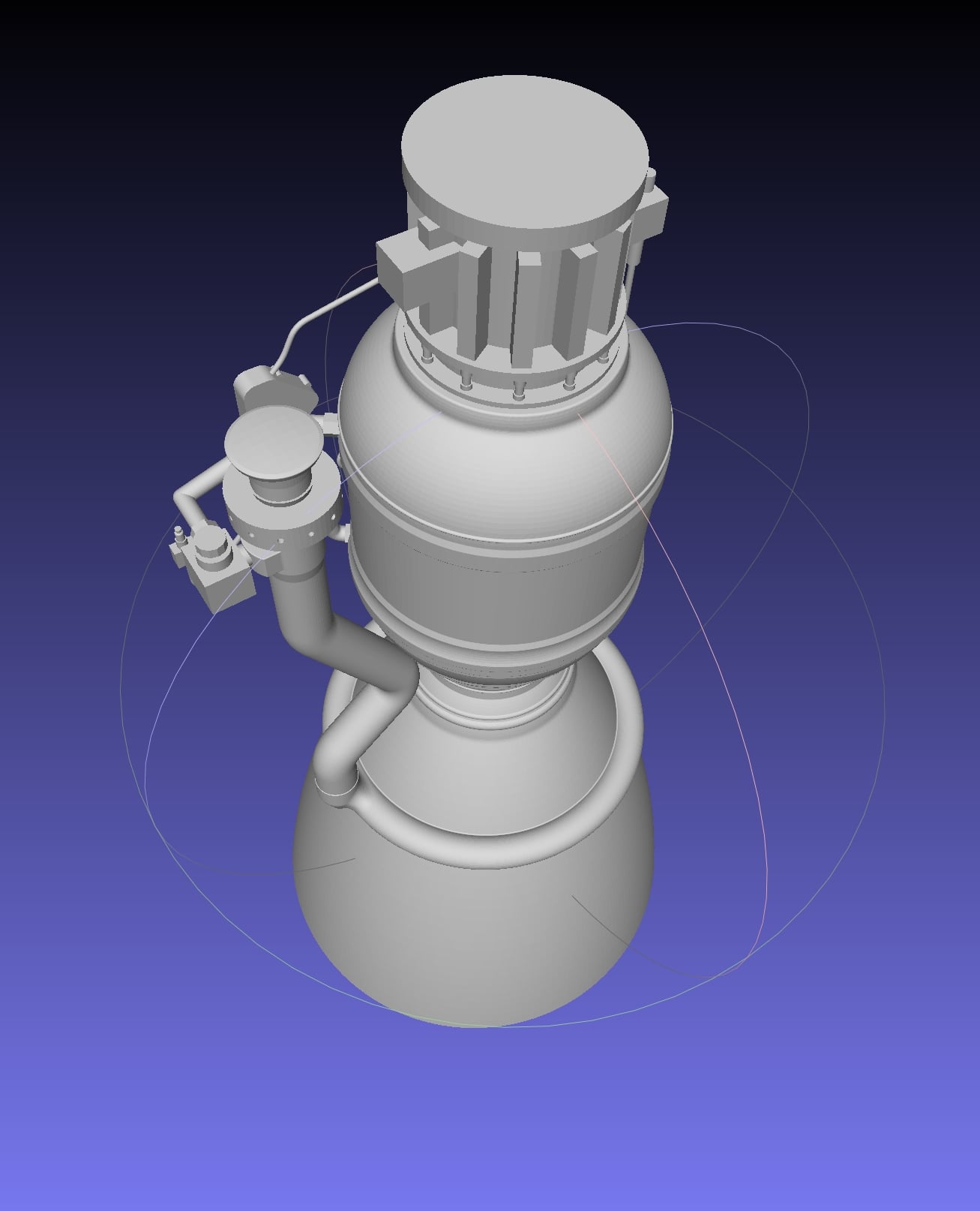 Space-X Merlin 1D Rocket Engine Printable Desk Model 3d model