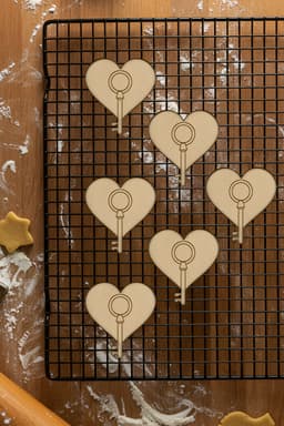 Heart Key Cookie Cutter, Biscuit Cutter 3d model