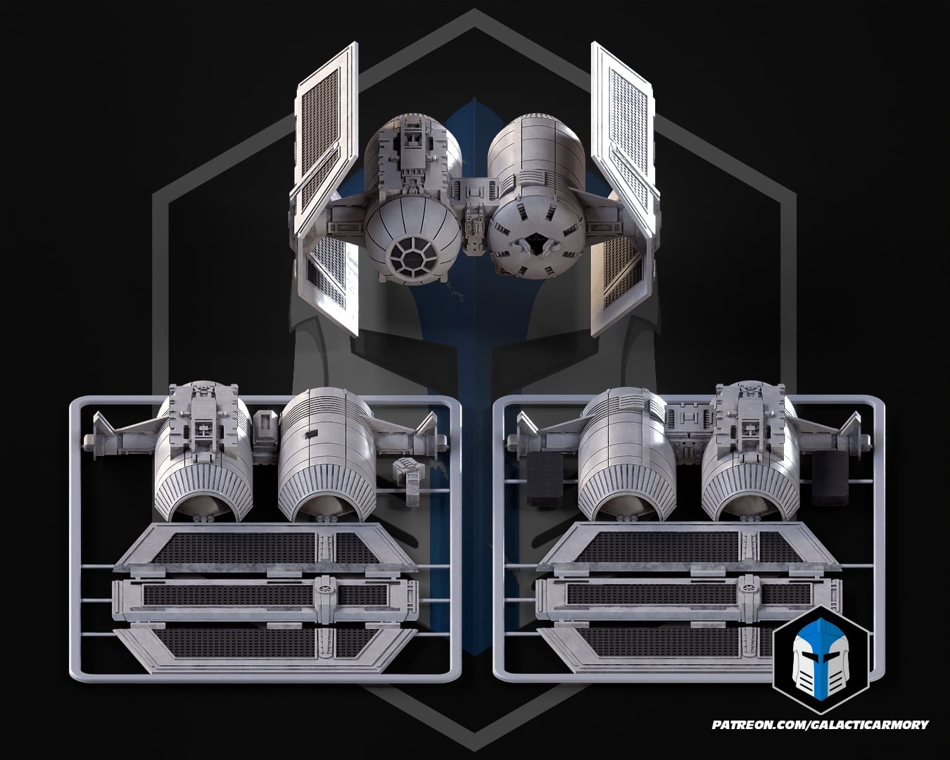 TIE Bomber Vehicle Kit Card - 3D Print Files 3d model