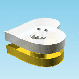 Fluffy Hearts Lo J, nestable box (v3) 3d model