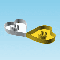 Fluffy Hearts Lo J, nestable box (v3) 3d model