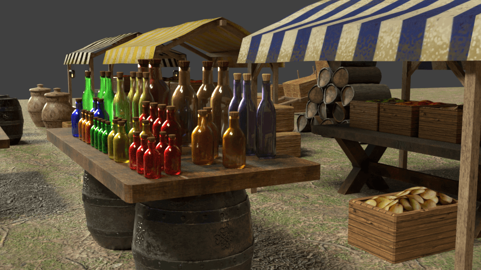 Medieval market PACK!!!! 3d model