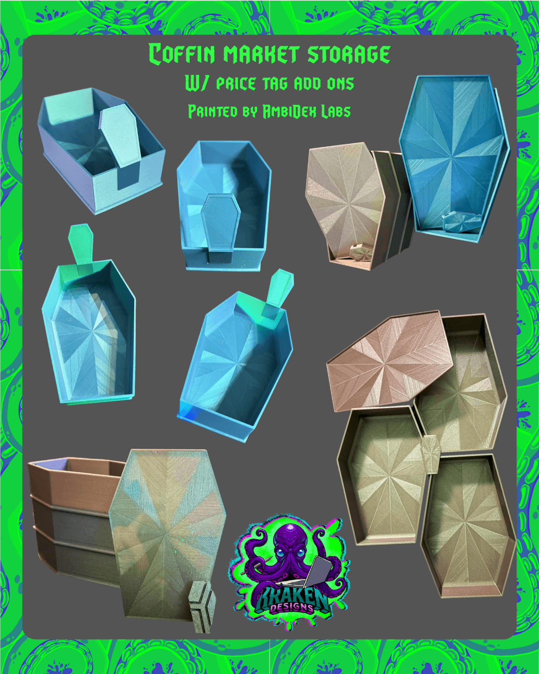 Coffin Market Display Boxes 3d model