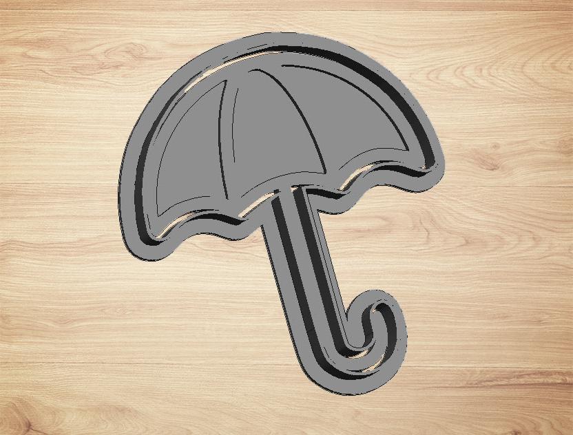 cookie cutter umbrella - cutter and stamp 3d model