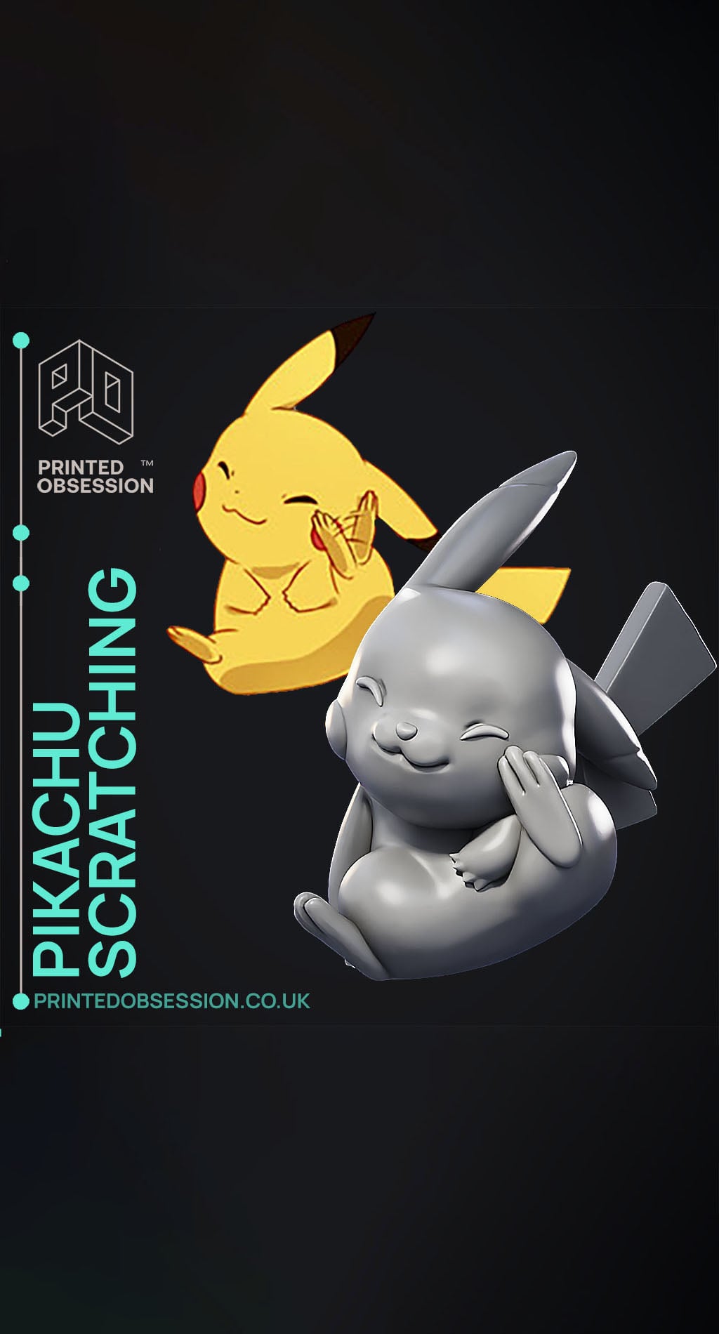 Pikachu - Scratching - Pokemon - Fan Art 3d model