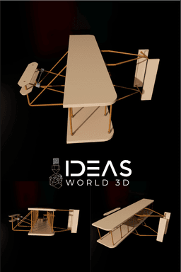 wright brothers plane decoration 3d model