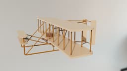 wright brothers plane decoration 3d model