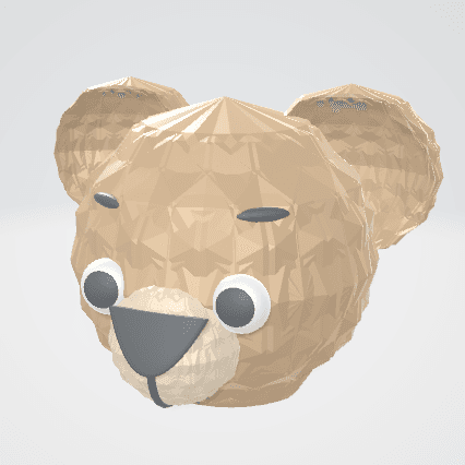 Snap-Together Brown Bear - Head 3d model