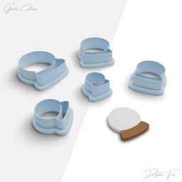 Christmas Theme Polymer Clay Cutter Package, 5 Models, 2 Cutter Version, 5 Sizes Included, No: 1142 3d model