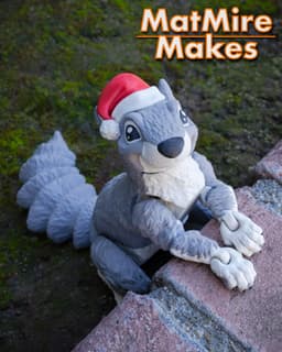 Squirrel, plus Santa Hat version - Articulated Figure 3d model