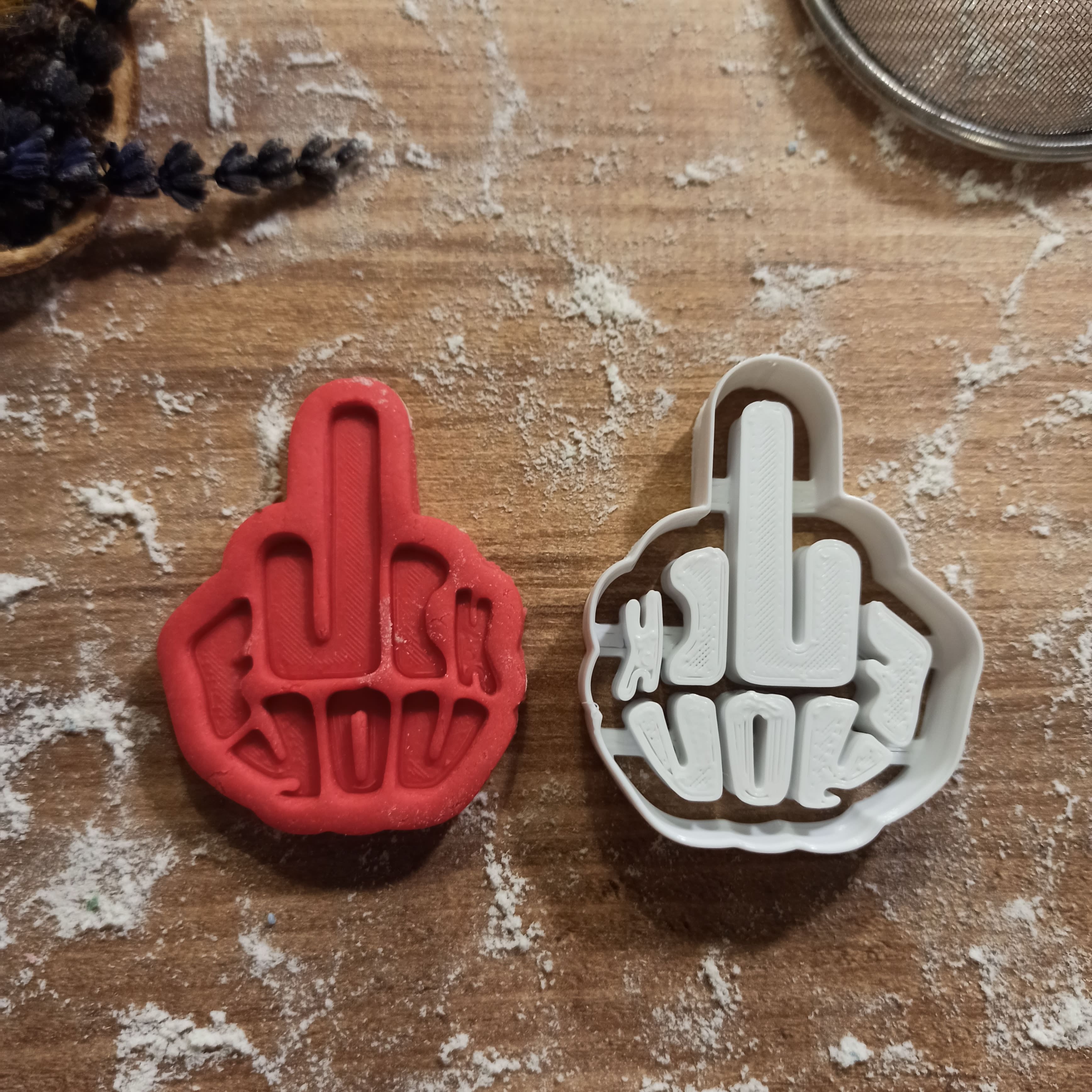 Rude Middle Finger Cookie Cutter; F*ck You, for Mean People, Insult Quote, for Adults Funny & Humour 3d model