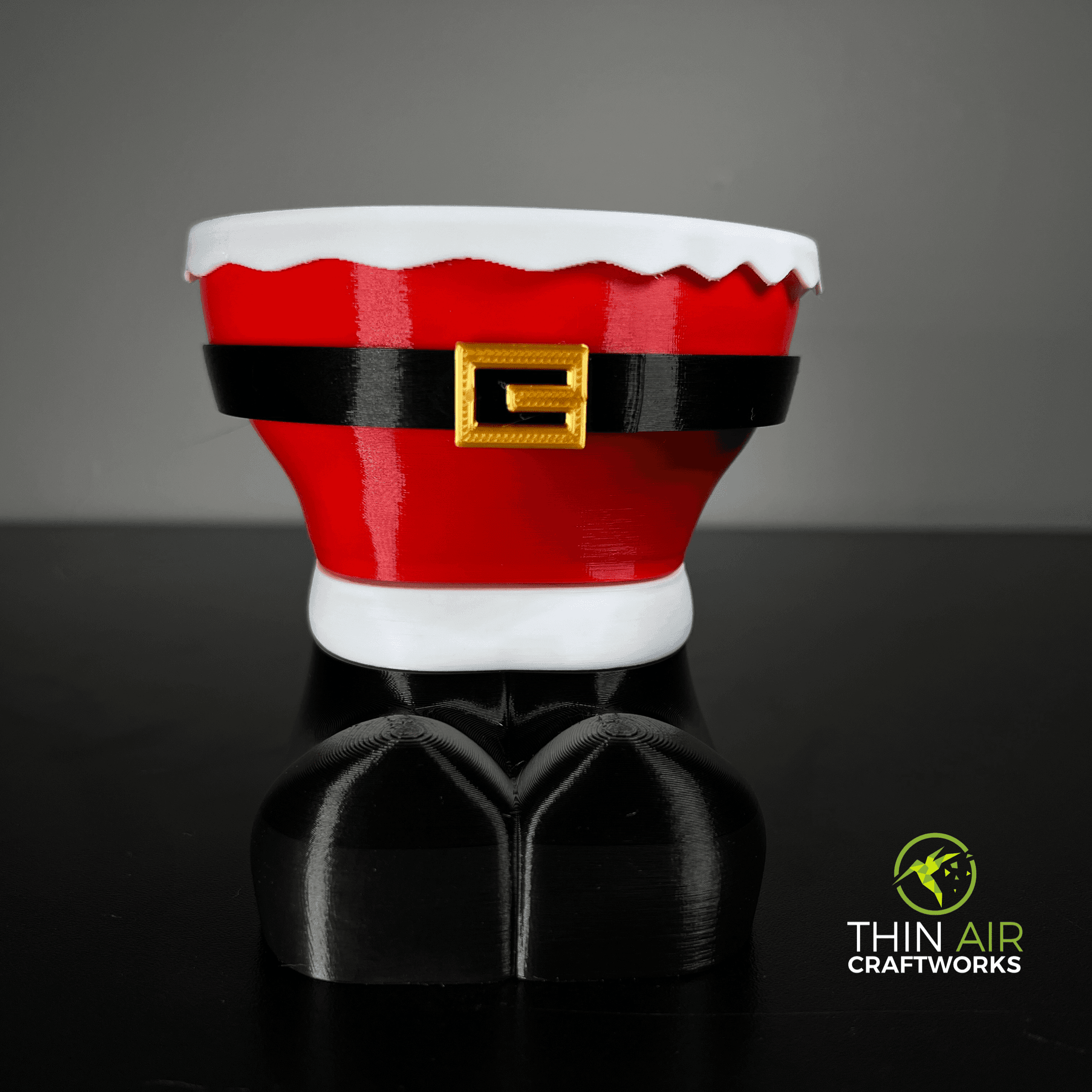 Santa Legs Christmas Candy Bowl (Support Free) 3d model