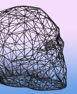 Skull Head Wire Art 3d model