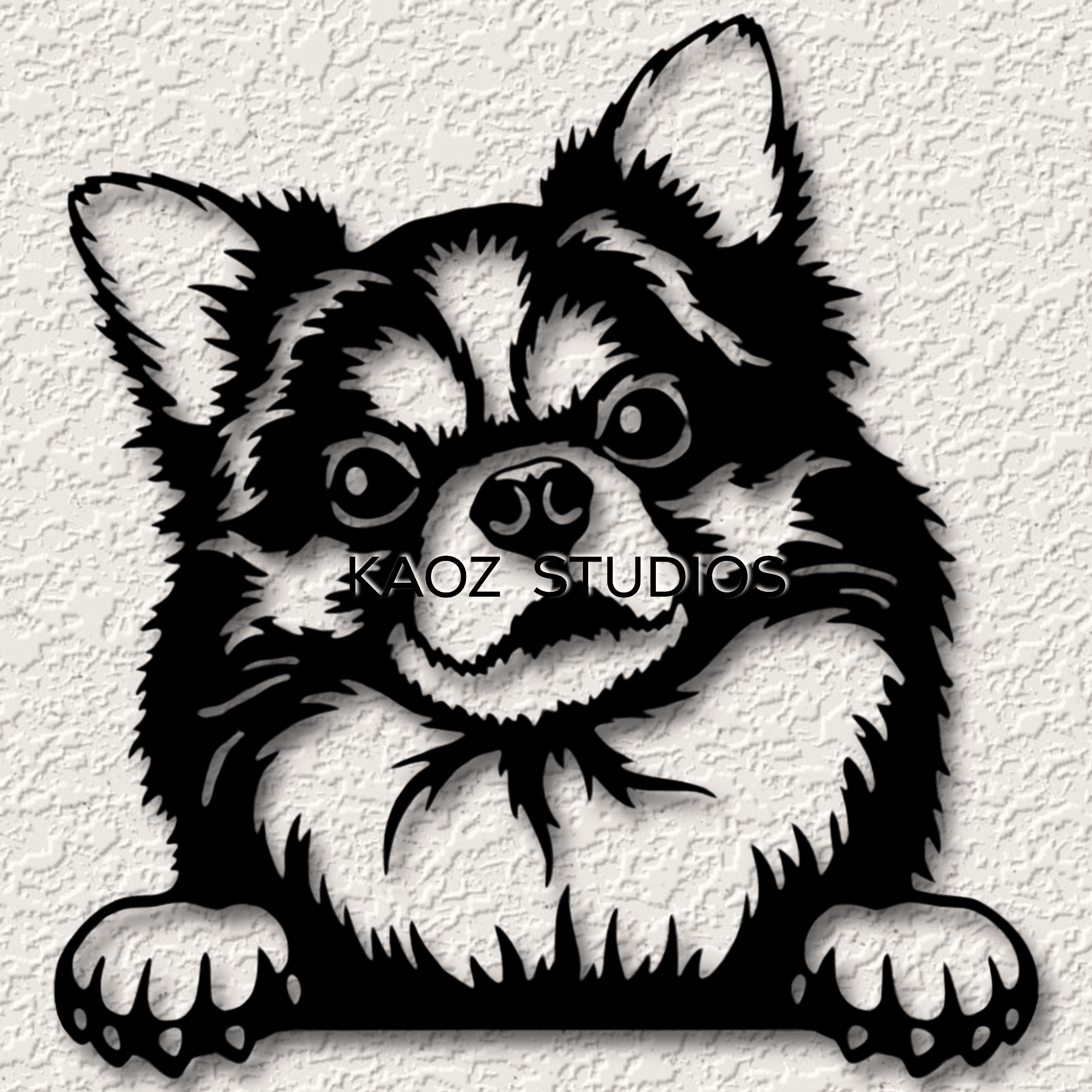 long haired chihuahua wall art chihuahua wall decor 2d dog decoration 3d model