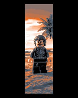Brick Pirates Stranded on a Desert Island with at least 1 palm tree - set of bookmarks 3d model