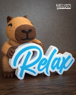 CAPYBARA WITH A RELAX SIGN 3d model