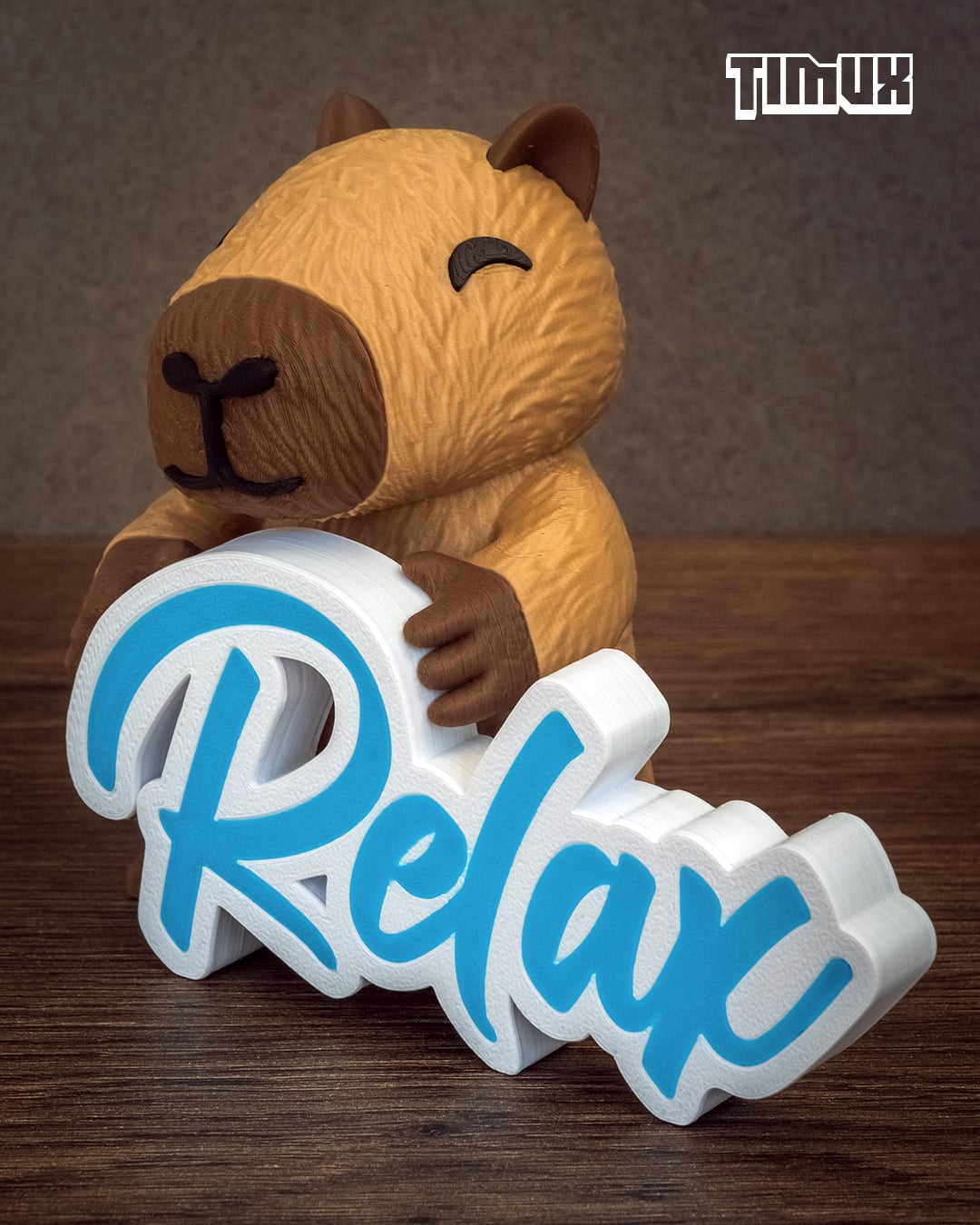 CAPYBARA WITH A RELAX SIGN 3d model
